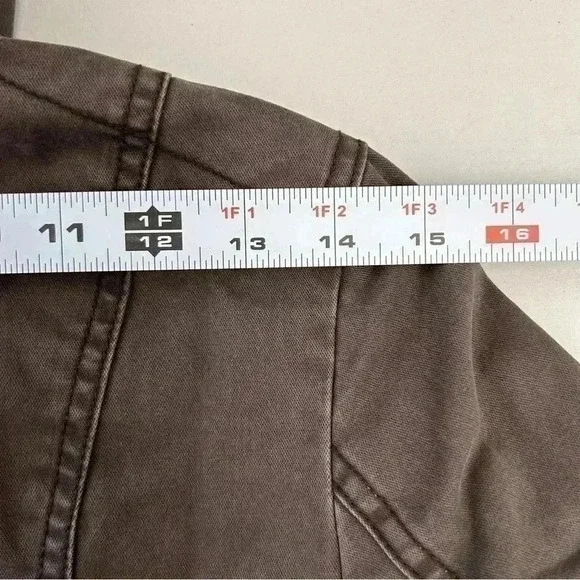 American Eagle Outfitters Jacket Utility Military Cargo Field Cotton Brown XS - Picture 11 of 16